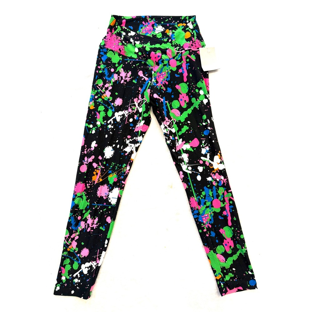 Sissycos Neon Fusion Splash Paint Splatter Leggings XL High Waist SW5010R-A03-XL